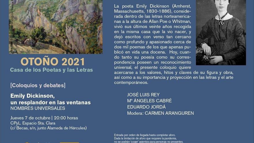 Programa del coloquio sobre Emily Dickinson