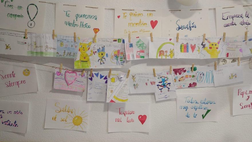 Cartas y dibujos de ánimo enviados a Serafín por sus compañeros