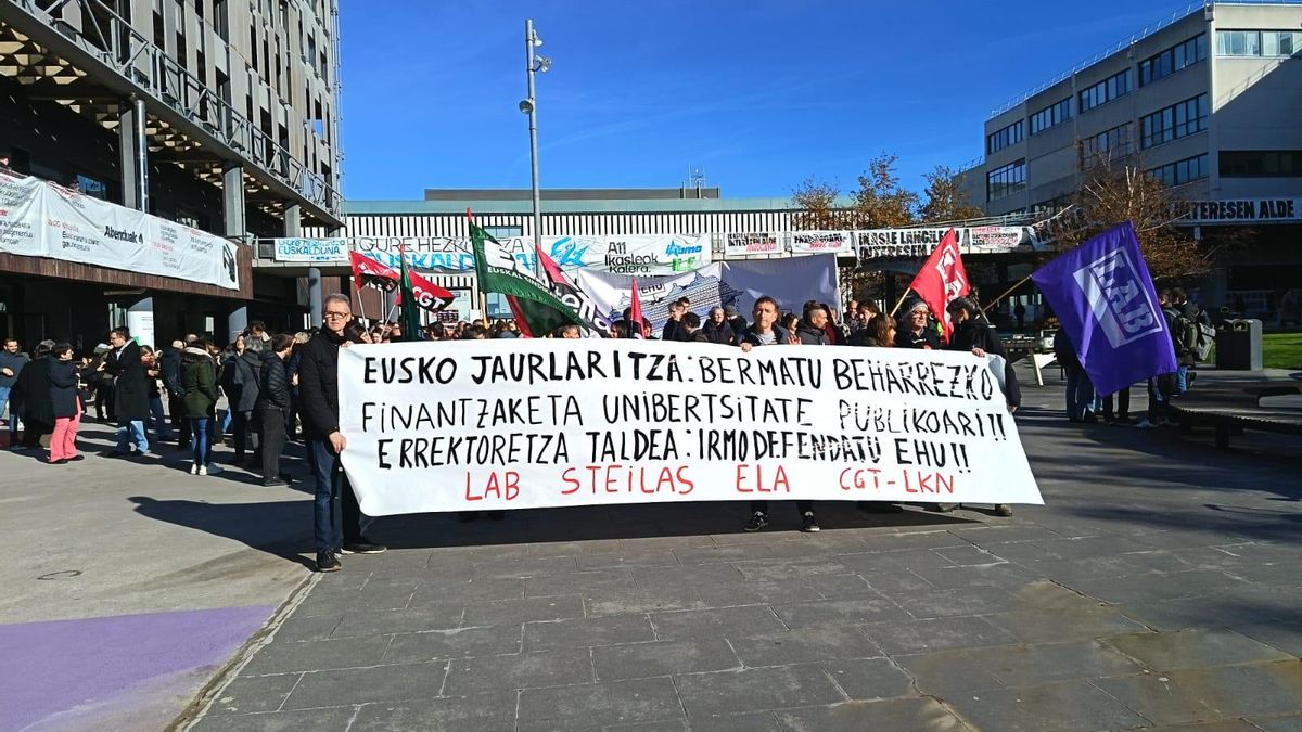 Los sindicatos apoyan al rector en la polémica por la financiación de la EHU e inician movilizaciones