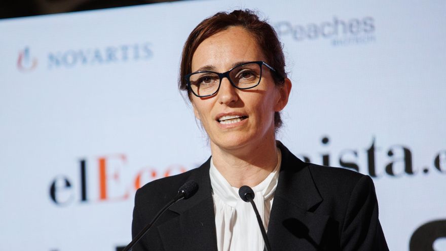 La ministra de Sanidad, Mónica García, interviene durante la apertura institucional del I Gran Foro de Salud de elEconomista, en el Hotel NH Collection Madrid Eurobuilding, a 9 de mayo de 2024, en Madrid (España).