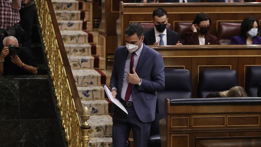 El presidente del Gobierno, Pedro Sánchez durante la sesión plenaria en el Congreso este miércoles.