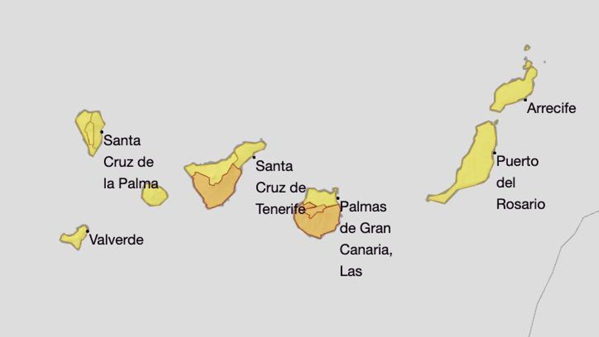 Mapa de la Aemet del aviso por altas temperaturas el sábado, 9 de agosto.