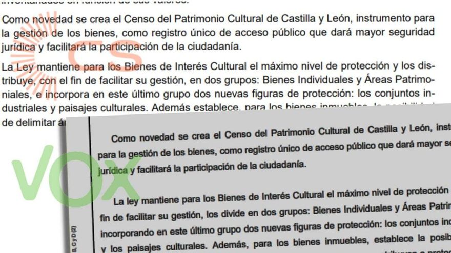 El consejero de Cultura de Vox en Castilla y León plagia a Ciudadanos la Ley de Patrimonio Cultural