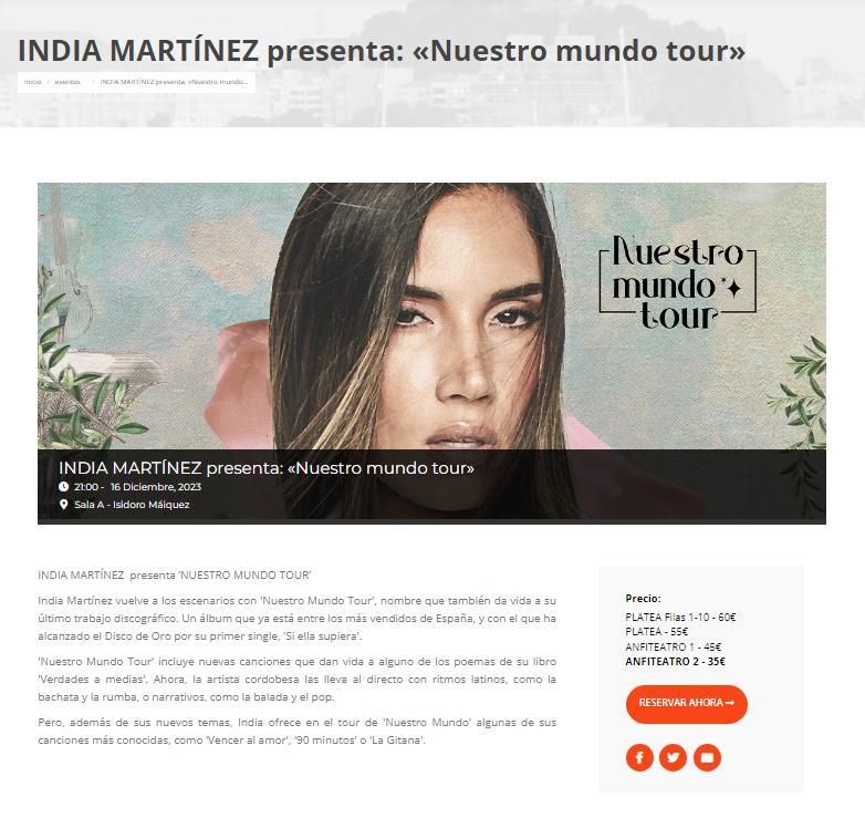 Noticia con más interacciones sobre India Martínez