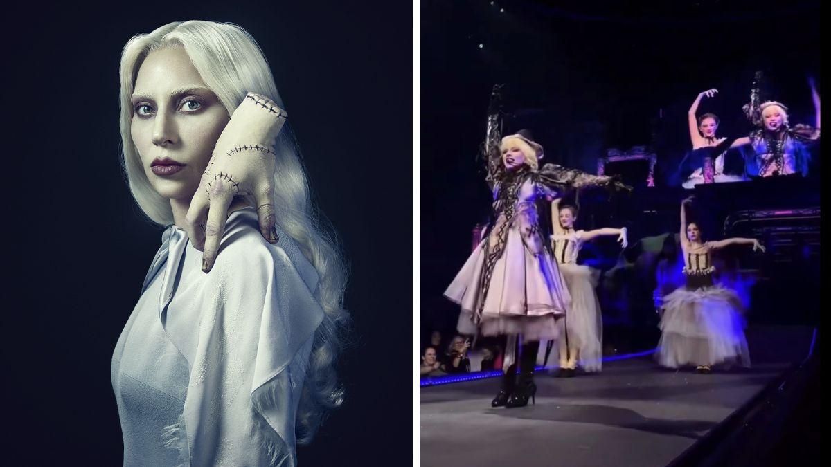 Lady Gaga organiza un reencuentro sorpresa con sus compañeras de 'Miércoles' en pleno concierto