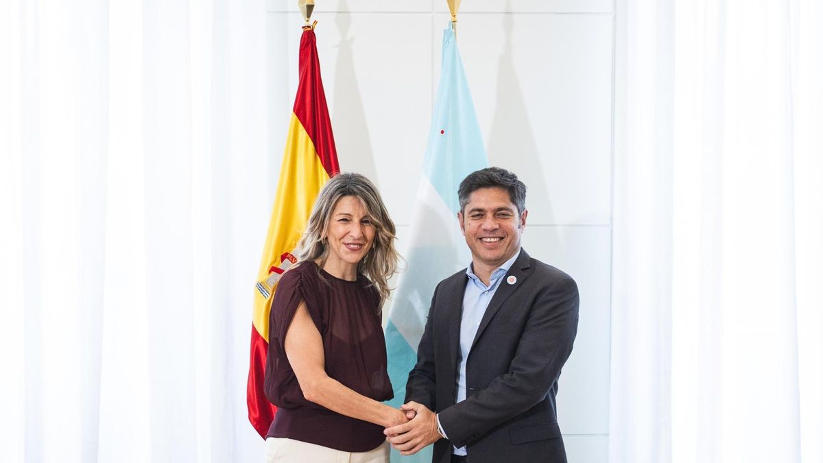 Kicillof se reunió en Madrid con Yolanda Díaz, vicepresidenta española, antes de la cumbre progresista