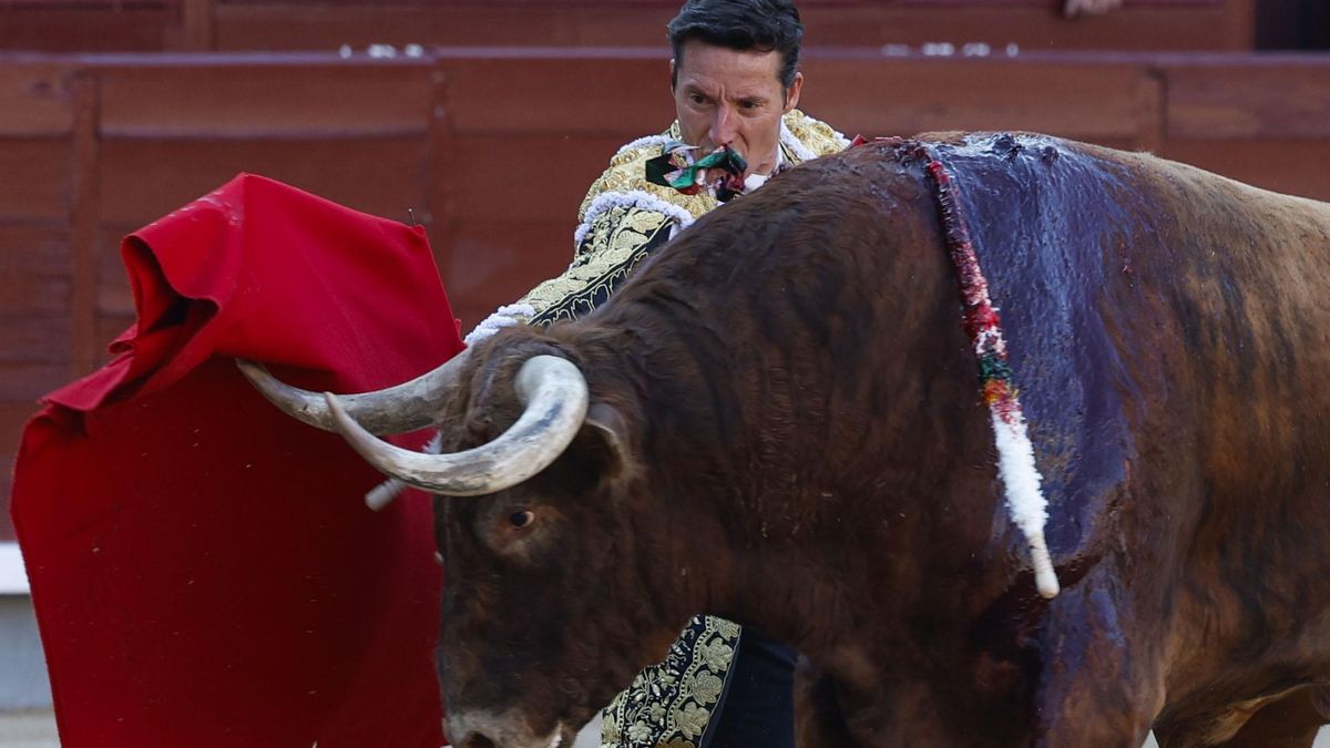 Un momento de la corrida de toros del pasádo sábado en Las Ventas, en Madrid, incluida en la Feria de San Isidro.
