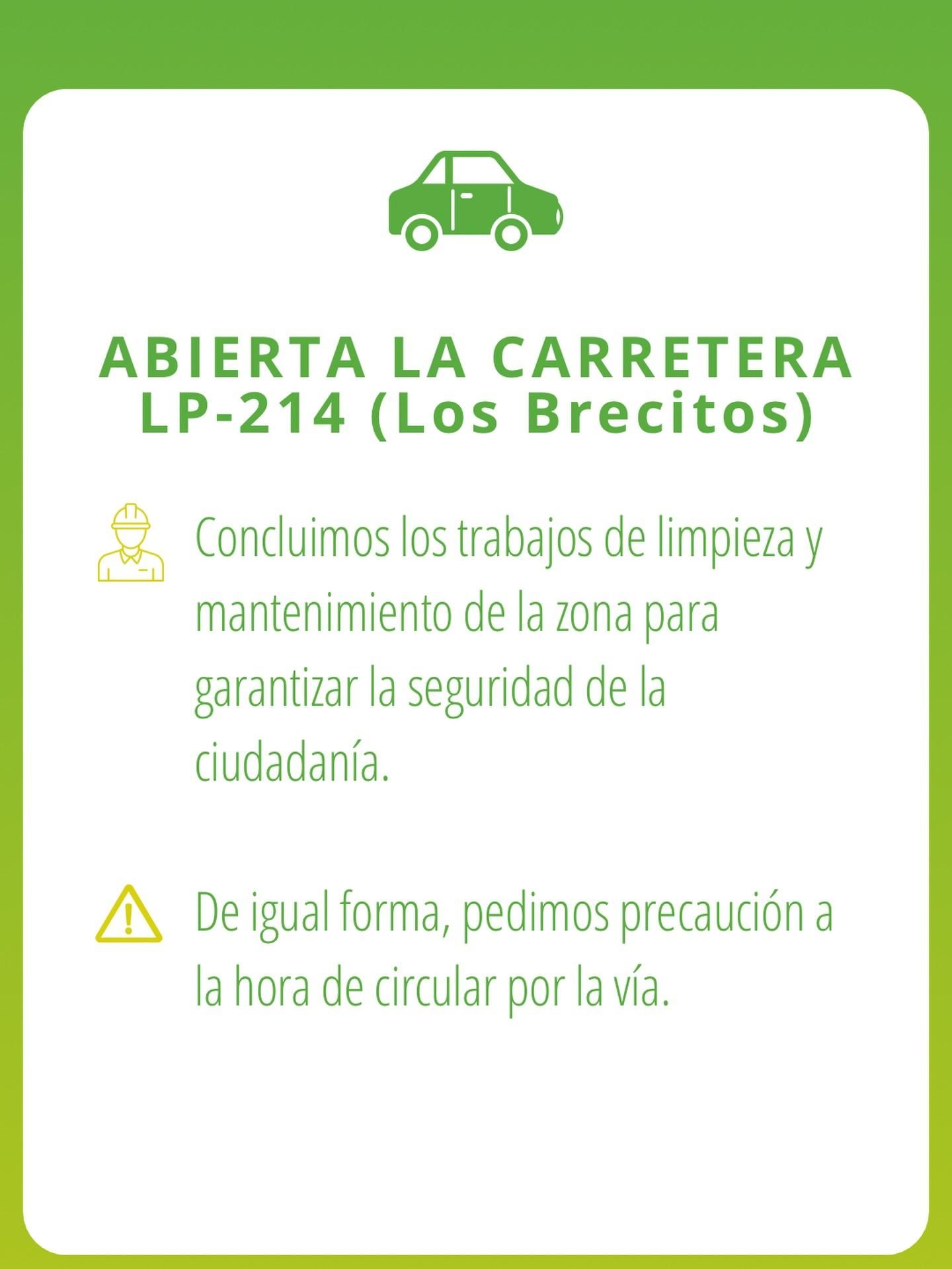 Aviso del Cabildo de La Palma.