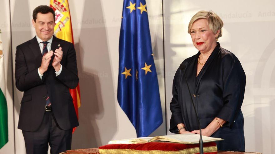 Carmen Vargas, rectora de la US, le recuerda a Moreno que la universidad pública "es el pilar que garantiza la igualdad de oportunidades"