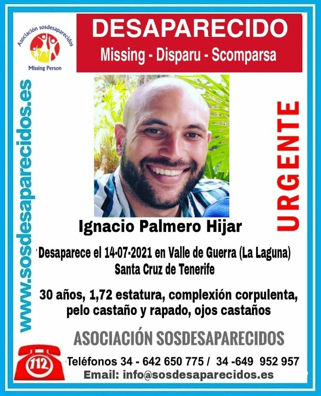 Ignacio Palmero Hijar, desaparecido en La Laguna