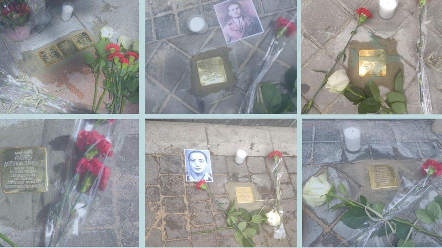 Placas colocadas hoy en distintas calles del distrito de Tetuán