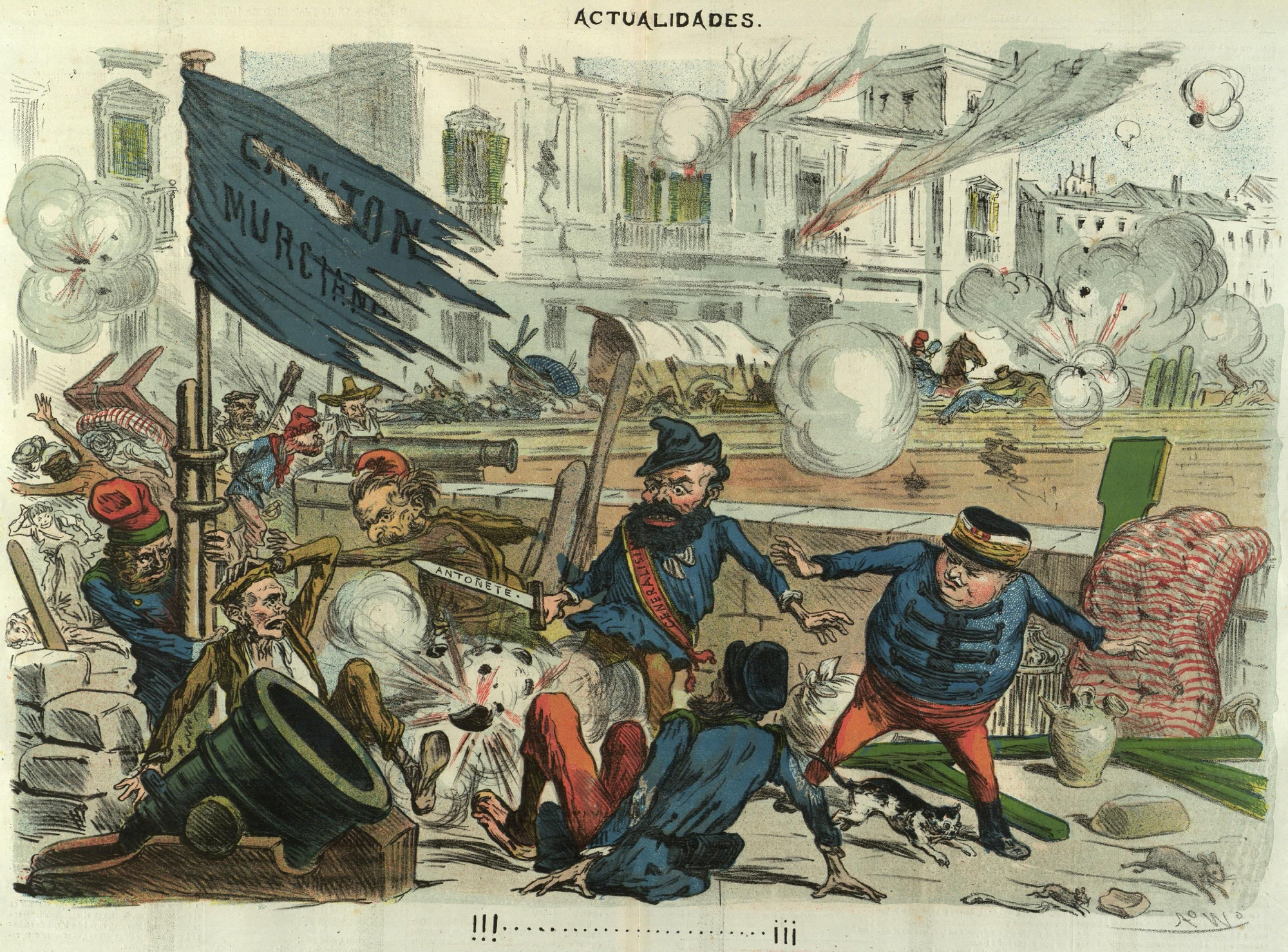 Bombardeo en las murallas de Cartagena, en una ilustración de la época