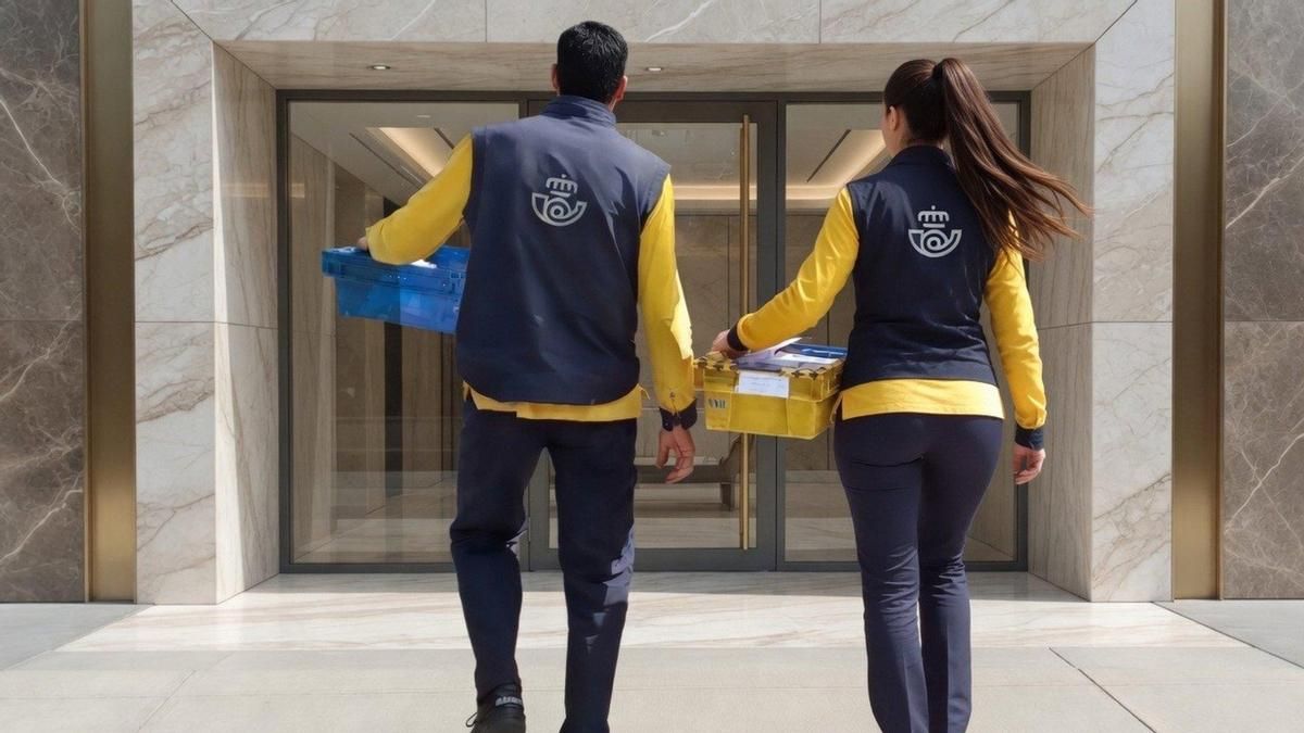 Dos trabajadores de Correos en una imagen de archivo.