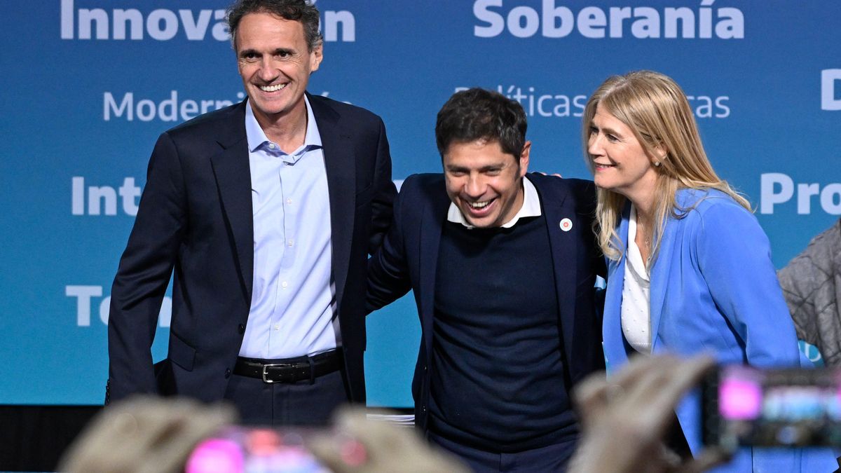 Gabriel Katopodis, Axel Kicillof y Verónica Magario.