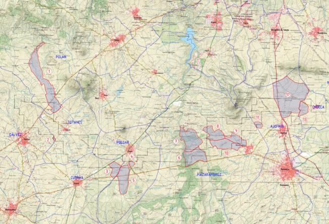 Mapa cartográfico de ubicación del permiso de investigación 'Tres Amigos'