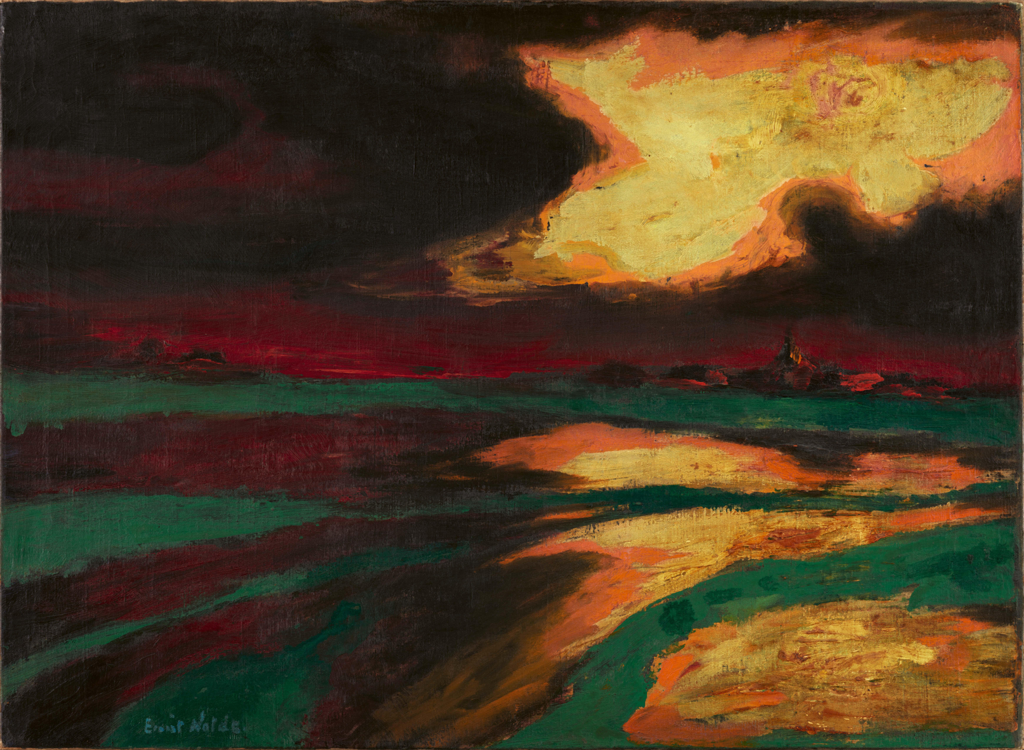 Atardecer de otoño (1924) de Emil Nolde
