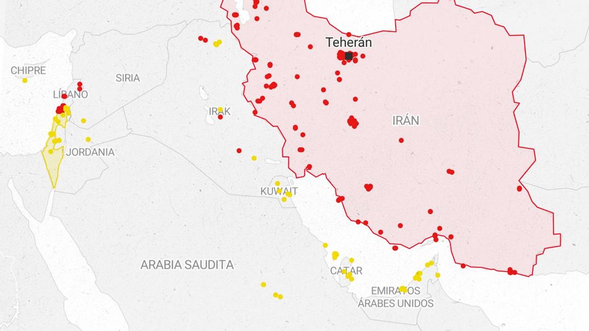 Mapas de los cuatro primeros días de guerra en Oriente Medio tras el ataque de EEUU e Israel a Irán