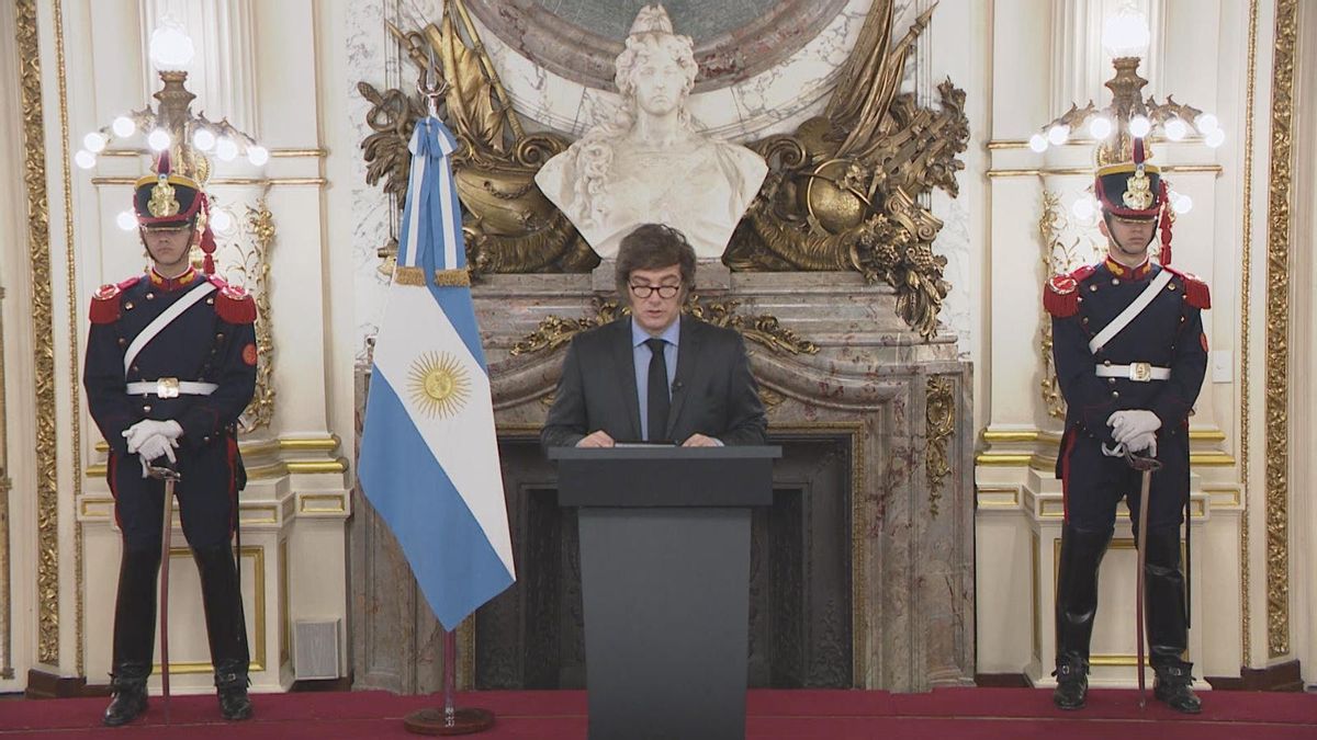 Javier Milei durante la presentación del proyecto de Presupuesto 2026.