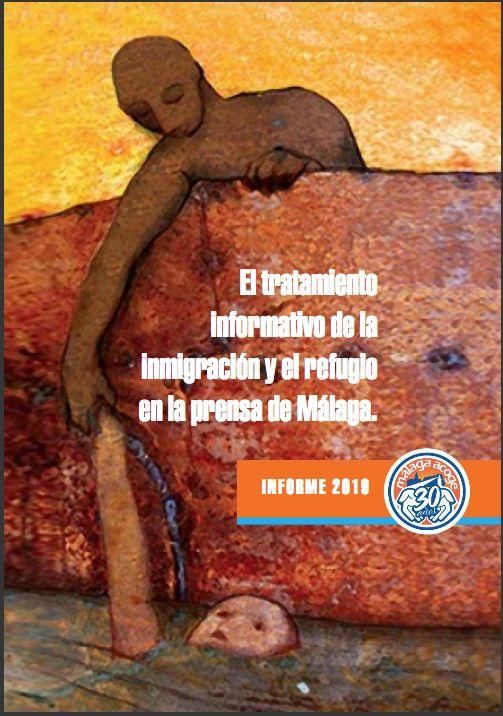 Portada del informe 2019, que muestra la obra "Salvamento", de Antonio Zamorano, del proyecto Artistas Acoge.