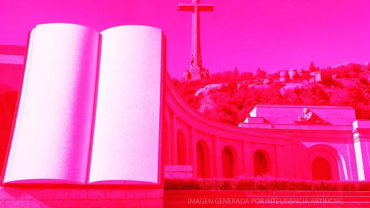 El Valle de los Caídos en tono rosa.