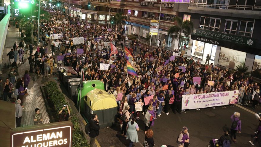 Manifestación por el 8M en Gran Canaria.