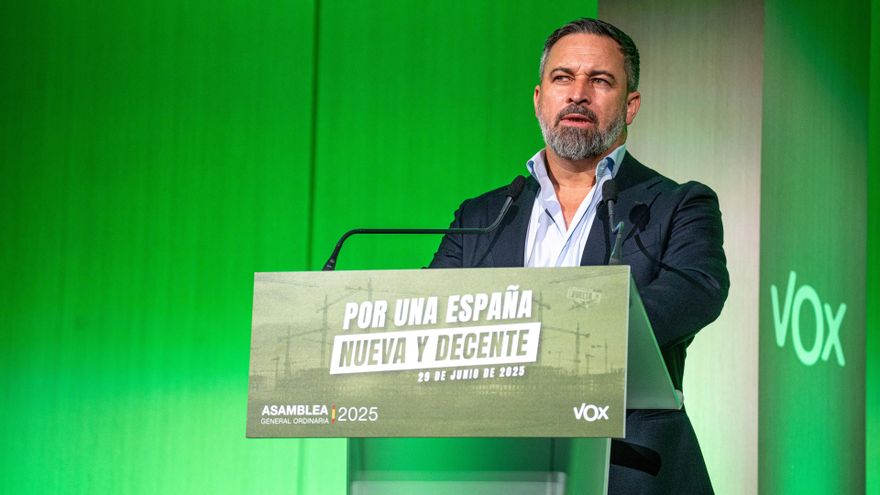 El líder de Vox, Santiago Abascal, a 29 de junio de 2025, en Madrid (España).