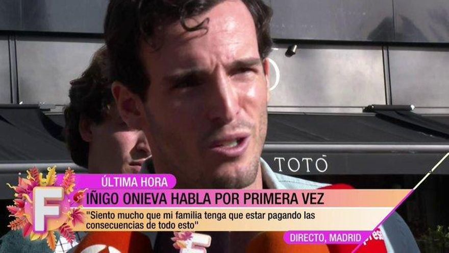 'Fiesta' emitió en directo las primeras palabras (con autopromo incluida) de Íñigo Onieva tras la ruptura con Tamara Falcó