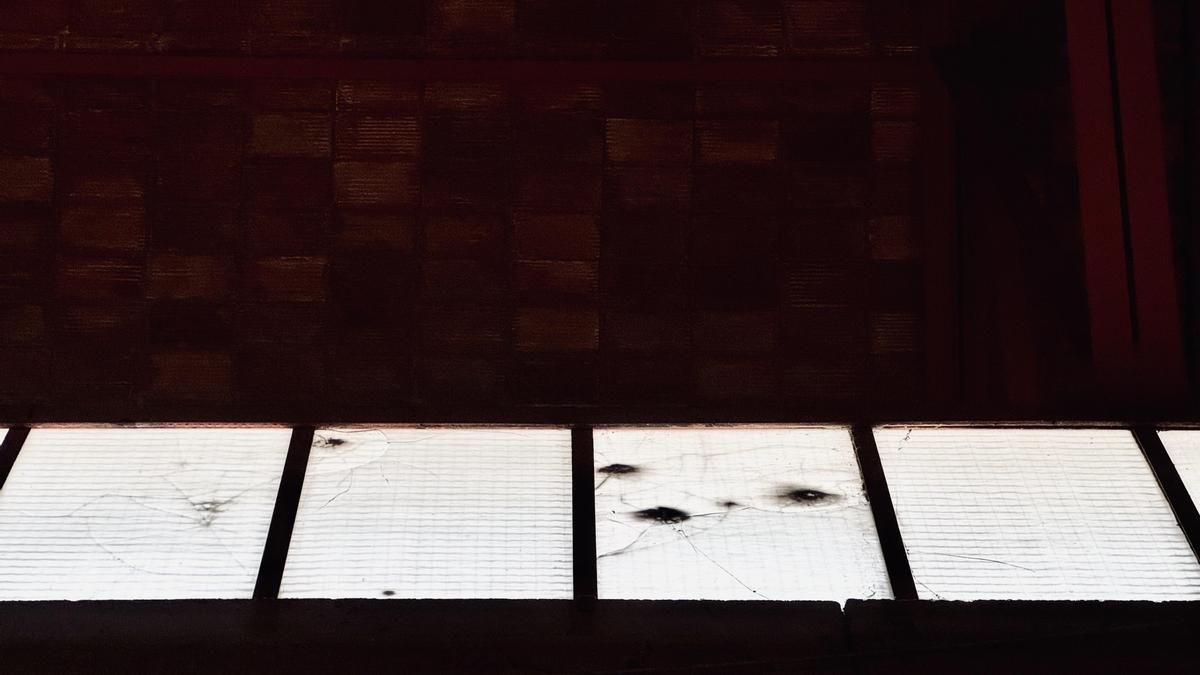 Impactos de bala en el interior de la iglesia de San Francisco de Asís de Vitoria