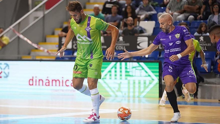 Lance del duelo entre el Córdoba Patrimonio y Palma Futsal.