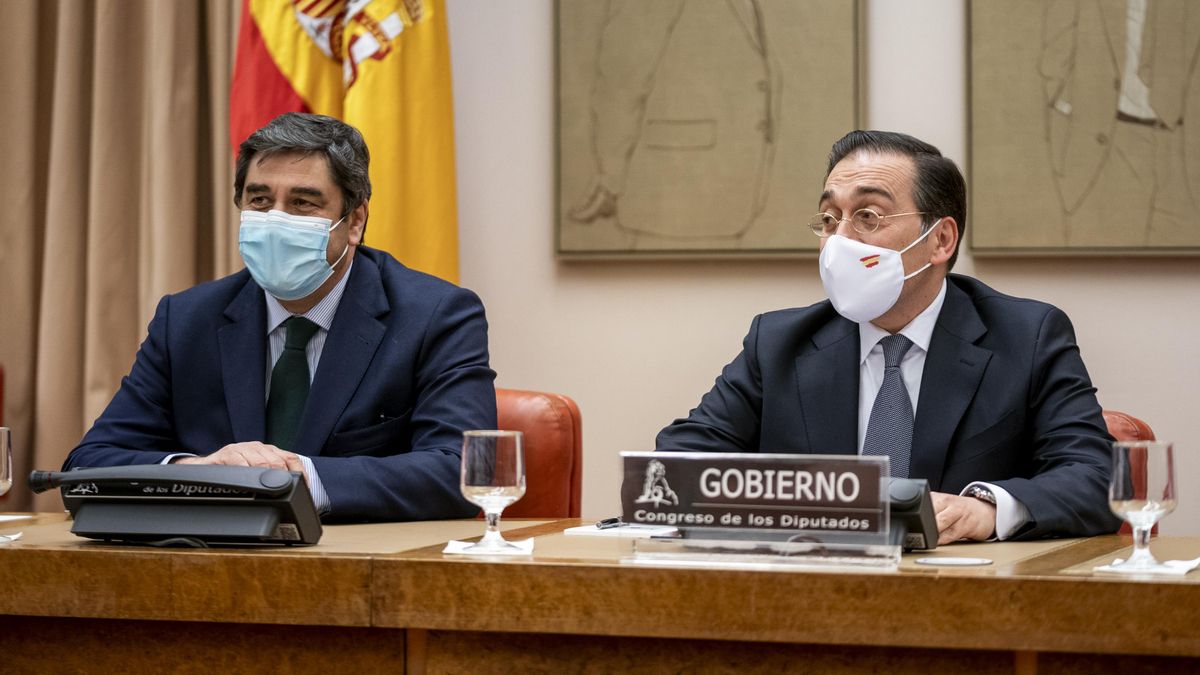 El ministro de Asuntos Exteriores, Unión Europea y Cooperación, José Manuel Albares, comparece en la Comisión de Asuntos Exteriores en el Congreso de los Diputados, a 25 de enero de 2022