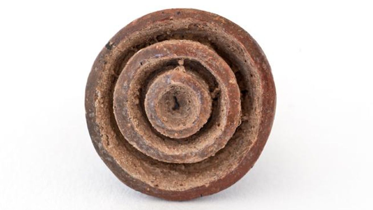 Una pintadera, expuesta en el Museo Canario de Las Palmas de Gran Canaria