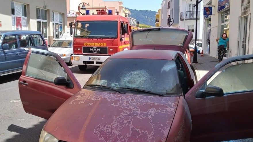 Imagen del vehículo afectado por el fuego.