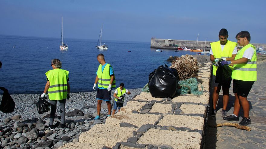 Imagen de archivo de una acción de limpieza en el litoral de Guía de Isora