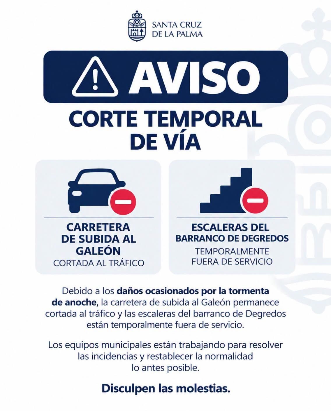Aviso del Ayuntamiento de Santa Cruz de La Palma.