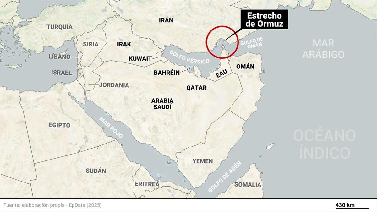 Mapa del estrecho de ormuz