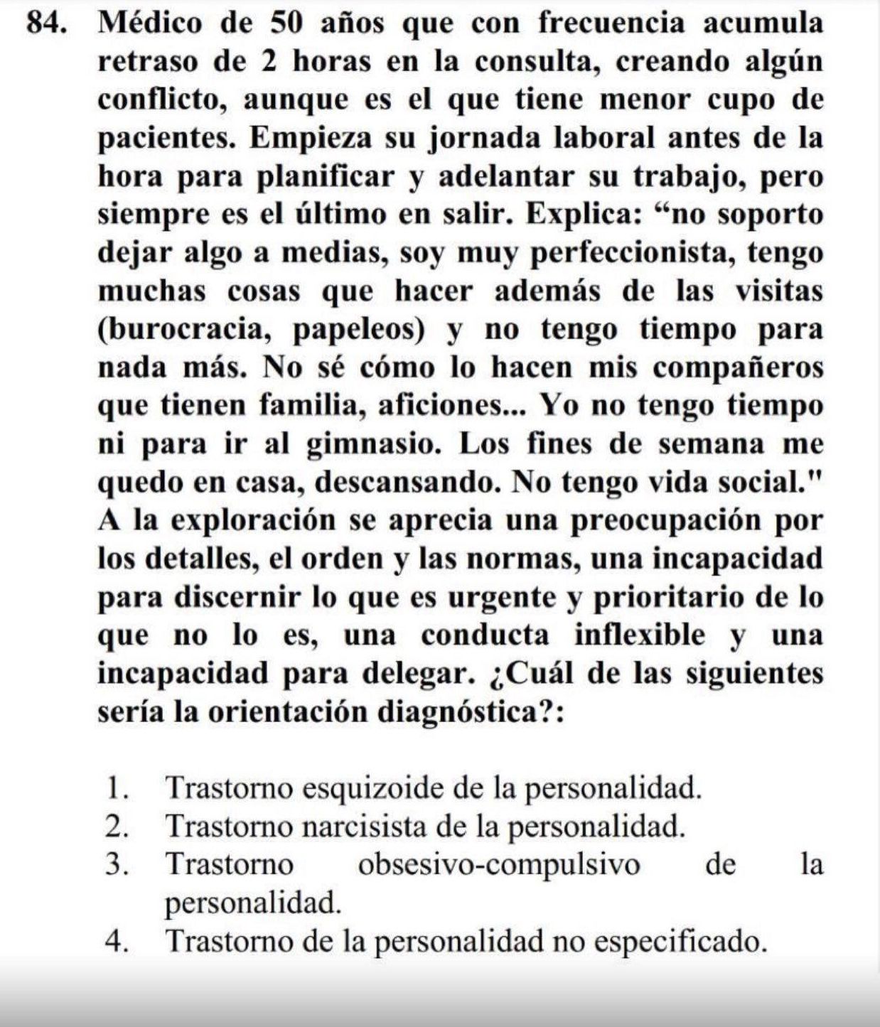 Imagen de la pregunta 84 del examen MIR 2024