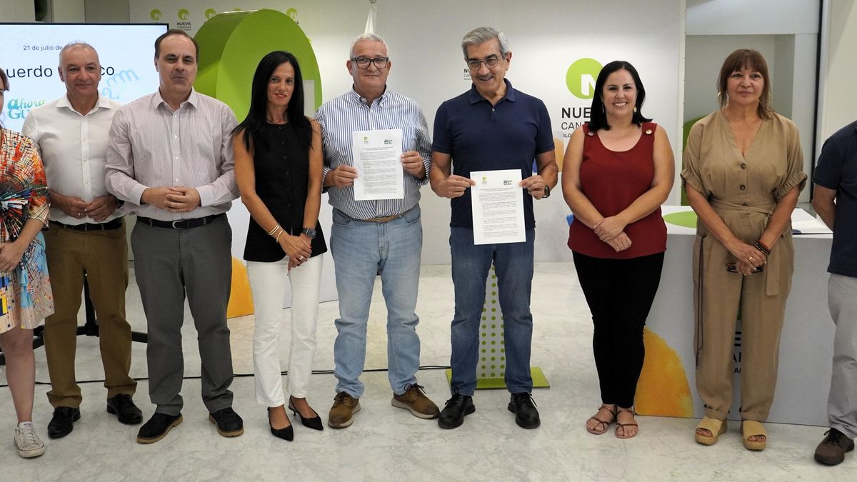 Presentación del acuerdo entre Nueva Canarias y Ahora Guía.