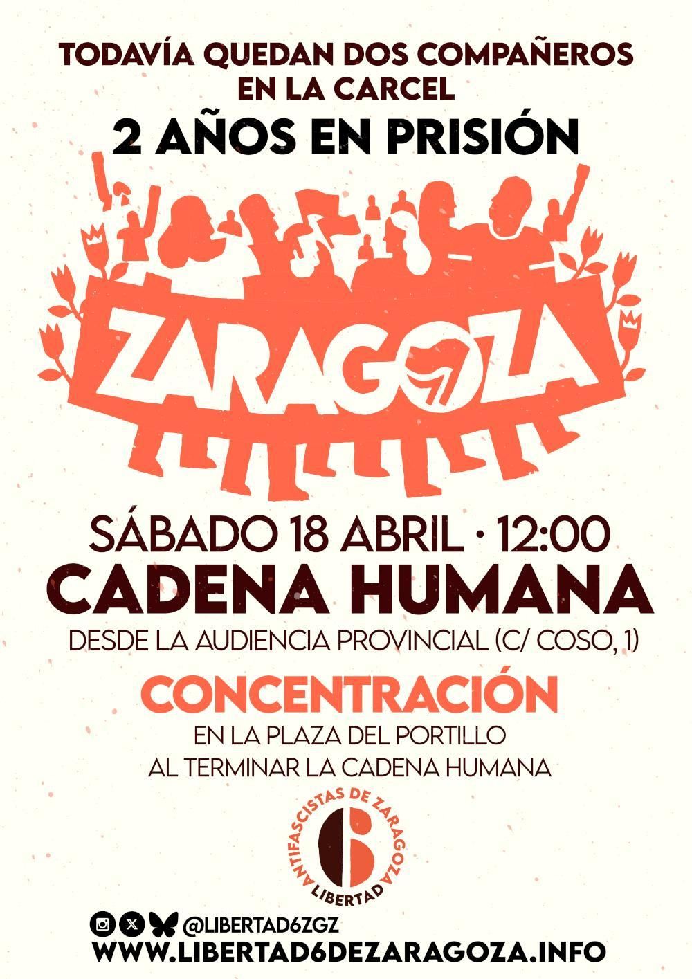 Convocatoria de la protesta del próximo sábado