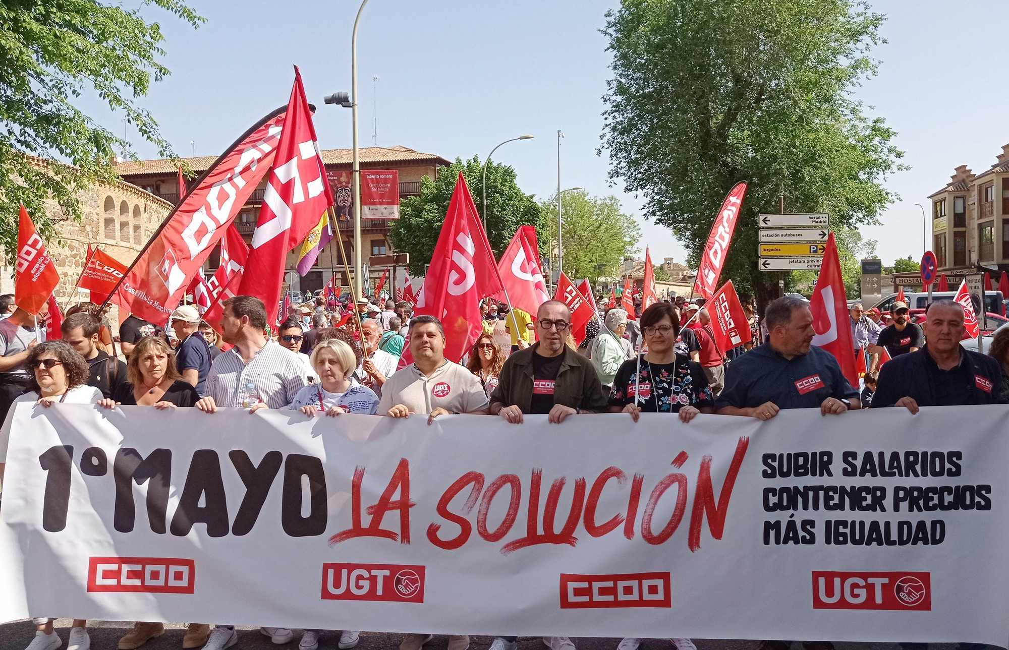 Cabecera de la manifestación en Toledo