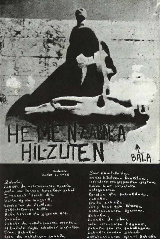 Cartel de 1976 por el asesinato de Zabala