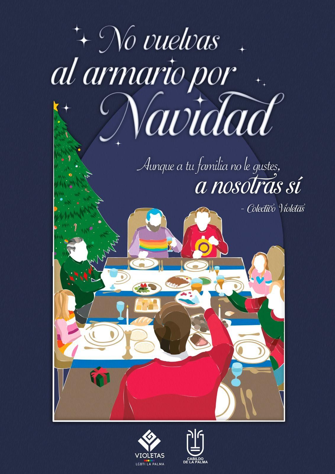 No vuelvas al armario por Navidad:  campaña LGTBI+ de La Palma impulsada por Violetas.