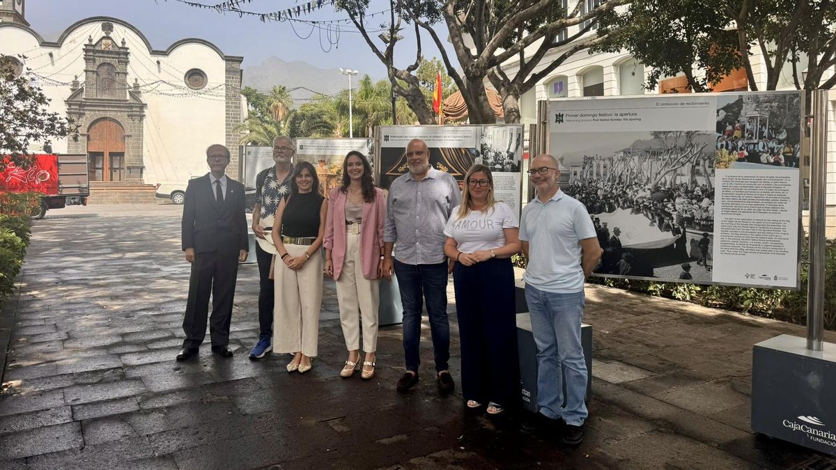 inauguración en Güimar de la exposición 'Cuando baja, sube rica: Bajada de la Virgen de las Nieves'.