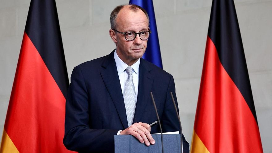 El canciller alemán Friedrich Merz, en una declaración institucional en Berlín el 1 de marzo.