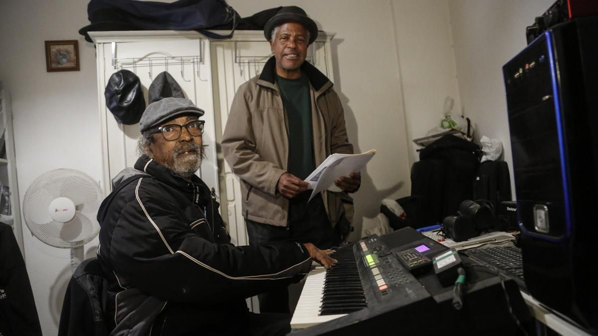 Eudaldo Antúnez, con el saxofonista Cristóbal Agramonte