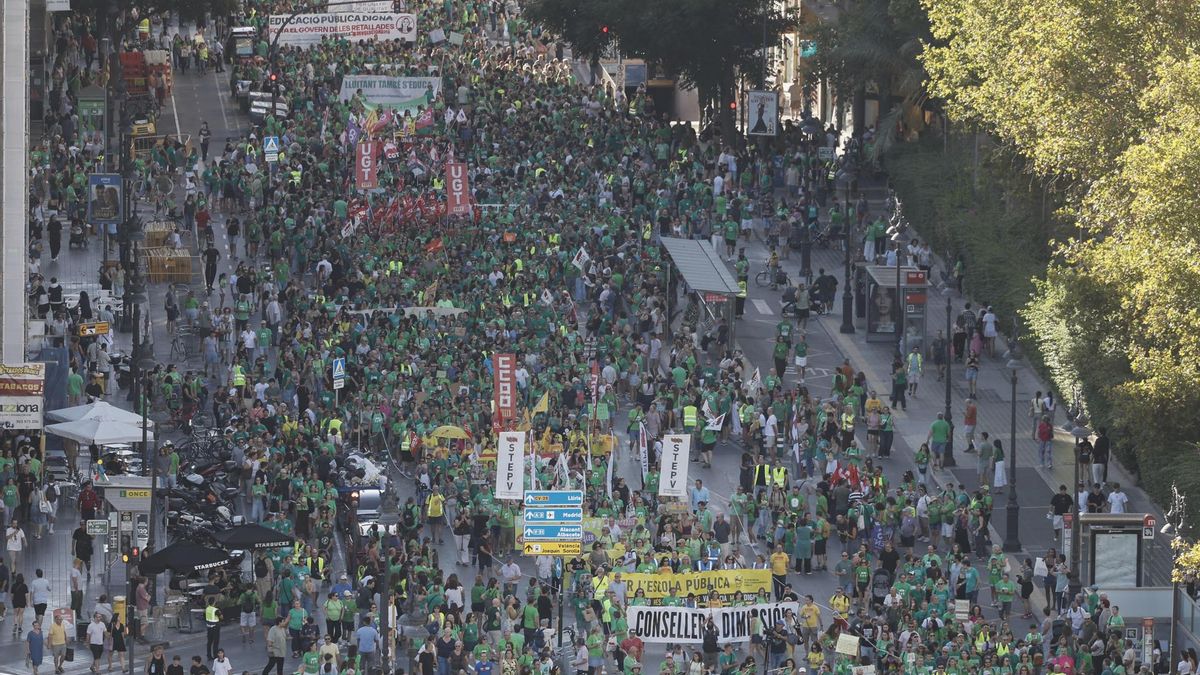 El curso en la educación valenciana arranca con una manifestación masiva: "Consellera dimisión"