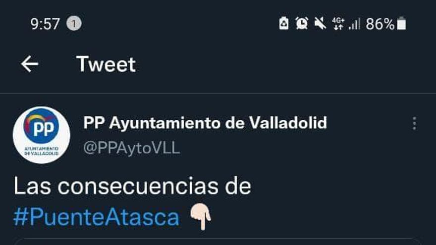 El PSOE y sus socios llevan al Pleno de Valladolid el retuit del PP que pedía acabar con Puente "al estilo Mussolini"