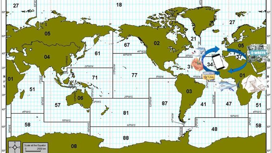 El círculo de los contaminantes electrónicos.