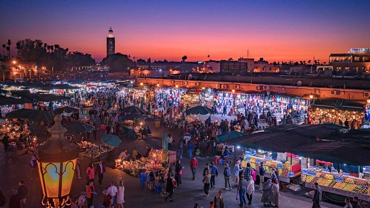 La plaza de Jemaa el-Fna, en Marrakech.