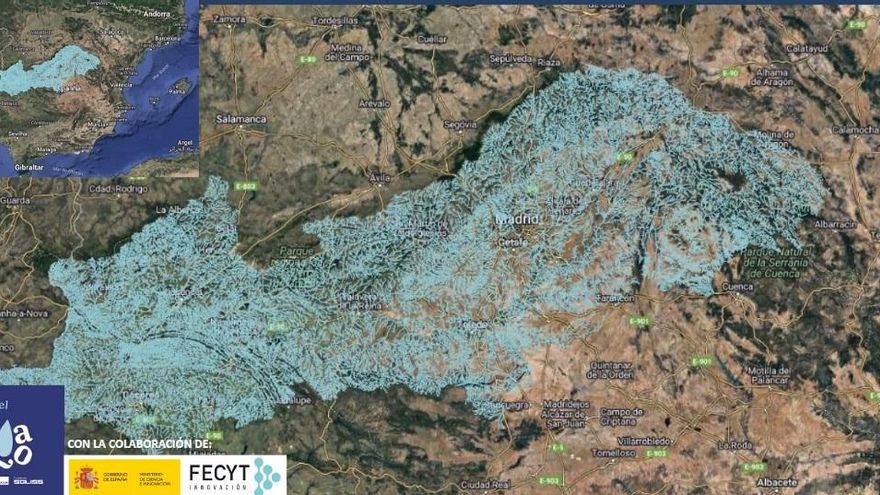 Ámbito del proyecto del visor web para observar la cuenca del Tajo