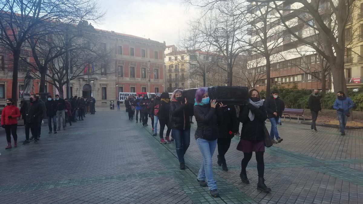 Manifestación en Pamplona para reclamar medidas contra la siniestralidad laboral